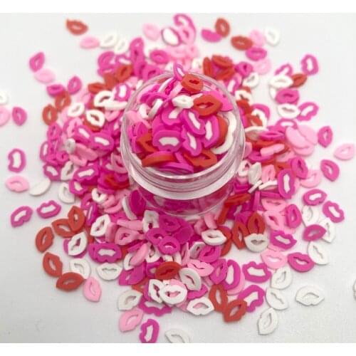 50g Lips Shape Polymer Hot Clay Slices Colorful Sprinkles For Slimes Filling HandCraft Phone Shell DIY Christmas Decoratio