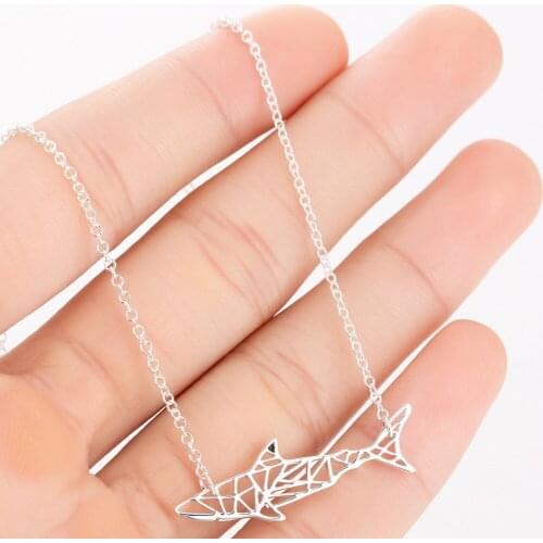 Hollow Shark Necklaces Stainless Steel Pendant Necklaces