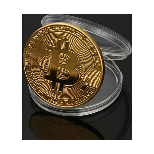 Gold Plated Bitcoin Coin Collectible Gift Casascius Bit Coin BTC Coin Art Collection Physical gold commemorative coins
