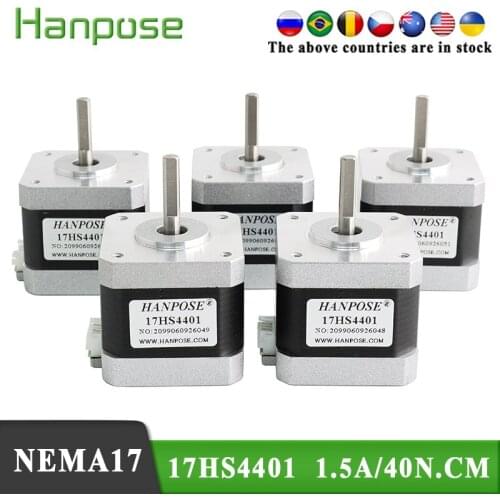 50pcs/lot 4-lead Nema17 Stepper Motor 42 motor 2BYGH 1.7A (17HS4401) motor CE certification for CNC 3D printer accessories