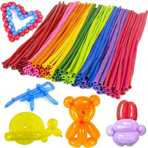 200pcs Long Balloons With Pump 260Q Assorted Color DIY Magic Balloons Christmas Brithday Baby Shower Party Wedding Decoration