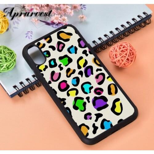 Aprarvest Neon Cheetah Leopard Silicone Rubber Phone Case Cover For iPhone 6 6S 7 8 PLUS X XS XR 11 12 MINI PRO MAX