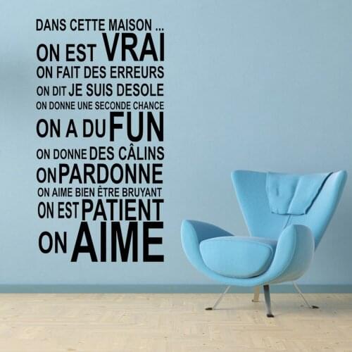 Stickers Dans Cette Maison Vinyl Wall Decal On Est Vrai Decoration Wall Art Decor For Living Room Home Decor Poster 55cm x 104cm