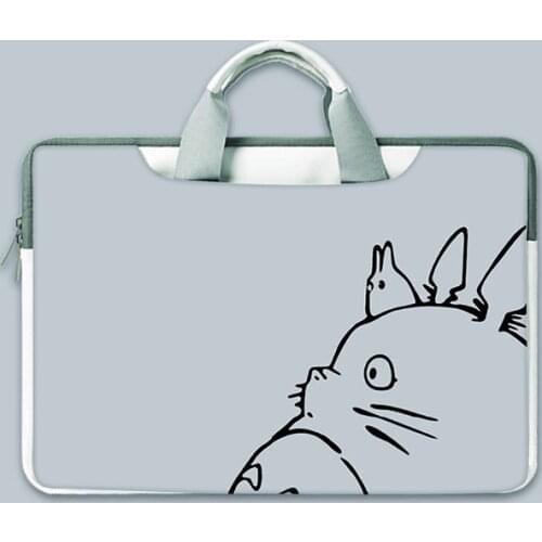 Anime Totoro My neighbor Waterproof Laptop Computer Shoulder Bag PU Leather HandBag Sleeve Case Notebook 12 13 15inch Size Bag