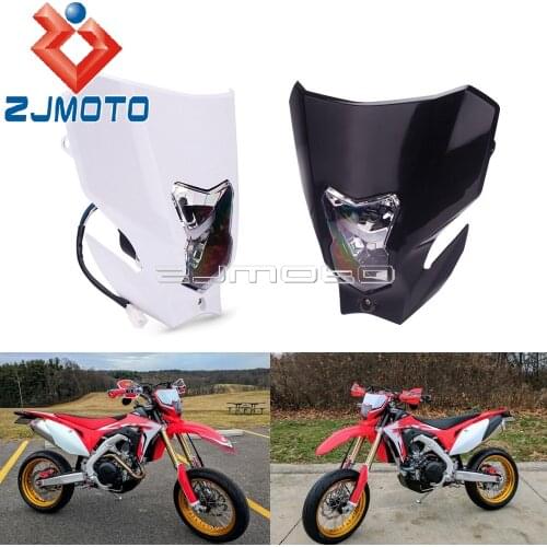 Supermoto Dirt Bike Emark LED Headlight Headlamp Head Light For Honda Yamaha Kawasaki CRF450L CRF450XR CRF 250 450 125 2019-2020
