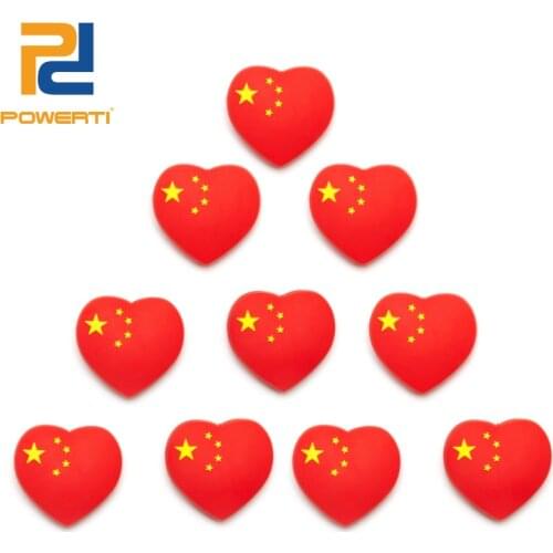 POWERTI 12 pcs/lot Red Heart Love Tennis racket Vibration Dampener Sport Tennis Racquet Shock Dampener