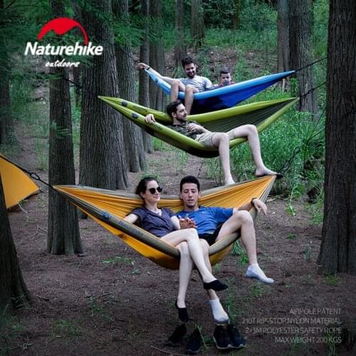 NatureHike Single Double Camping Hammock with Hammock Tree Straps, Portable Hammock for Backpacking Travel Bearing Up to 200KG
