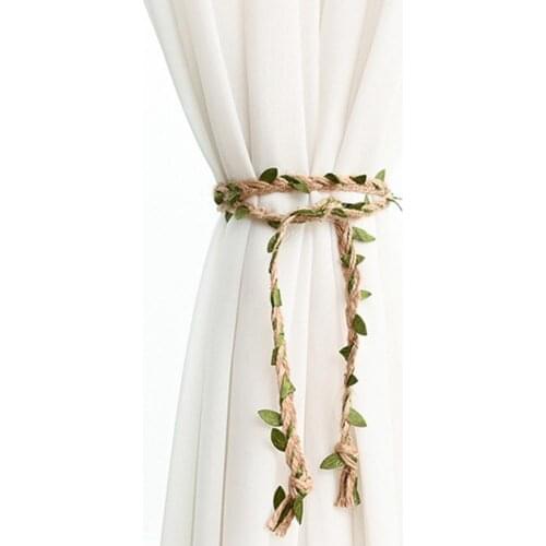 WarmHome 2 Pcs Curtain Tiebacks Rustic Natural Linen Rope Tear Resistant Exquisite Curtain Buckle for Home