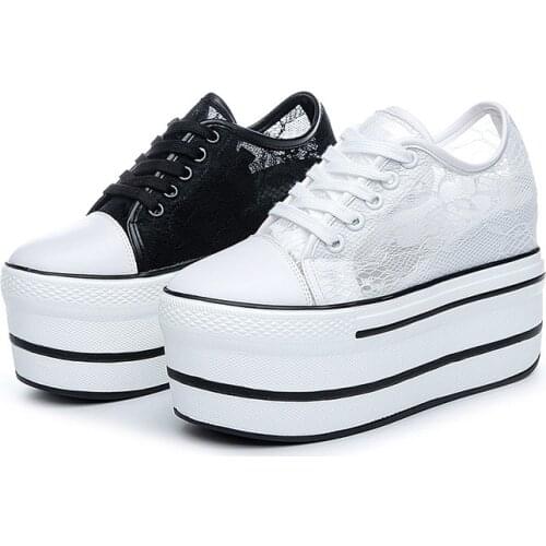 2021 Flat Shoes Womens Spring Summer New Thick Bottom Womens Shoes Lace Round Toe Hollow Breathable Women Platform Shoes