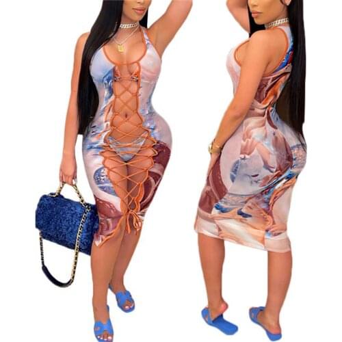 3Pcs Women Swimsuit Multicolor Print Spaghetti Strap Tops Low-Waist Briefs Lace-Up Bikini Cover Dress Suit for Girls Swimwear