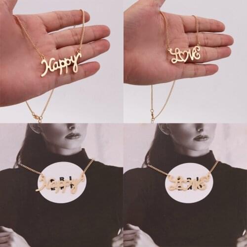 Woman Fashion Short Necklace For Women Letter Necklace Sexy Clavicle Necklace Statement Golden Fashion Jewelry Gift wholesale