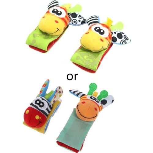 2018 1pc Infant Baby Kids Boy Cute Animal Hand Wrist Bells Foot Sock Rattles Soft Toys JUL17_17