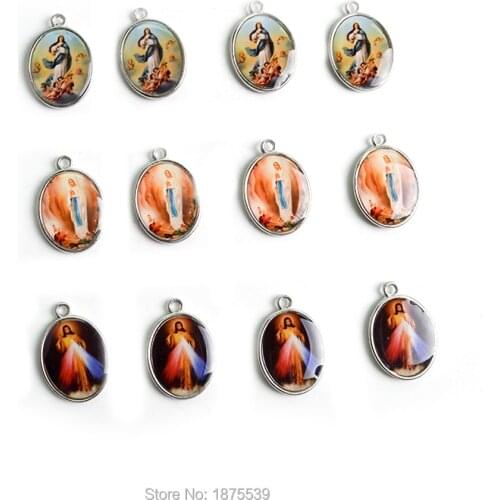 29*20 mm Color Pendant Jesus Mercy Our Lady of Lourdes Immaculate Conception