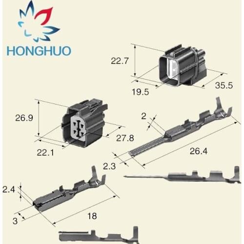 5 pcs 4 Pin Sumitomo 6189-0132 6181-0073 Female Male HW Sealed Electrical Wire Connector For Honda B-Series O2 Sensor Plug