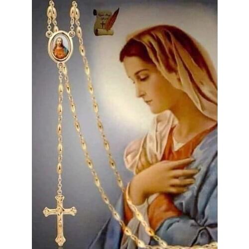 Diamond painting, 5D DIY full diamond embroidery, round/square diamond inlaid mosaic, Virgin Cross rhinestone painting gift P789