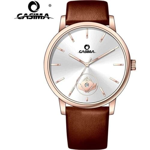 CASIMA Chinese Style Waterproof Alloy Case Leather Watchband Quartz Ladies Wrist Watches with Date for Gift 5138