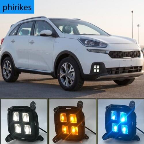 For KIA KX3 2015 LED DRL fog lights Daytime Running Lights 2pcs Daylight fog lamps headlights day light