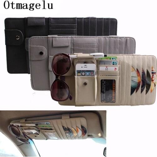 Travel Car Leather Multifunction CD Box Car Sun Visor CD Case for DVD Travel Organizer Business Card Holder CD Storage Bag