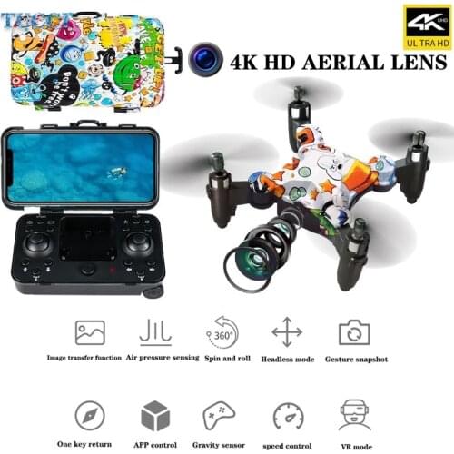 NYR DH120 Mini Drone 4K HD Wifi FPV Luggage Shape Remote Control Drone With Camera Foldable One-click Return Quadcopter Toys
