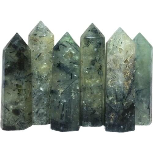 Natural Prehnite Tower Point Home Decor Collection Green Druzy Quartz Crystal Stone Obelisk Pyramid Wand Feng Shui Healing