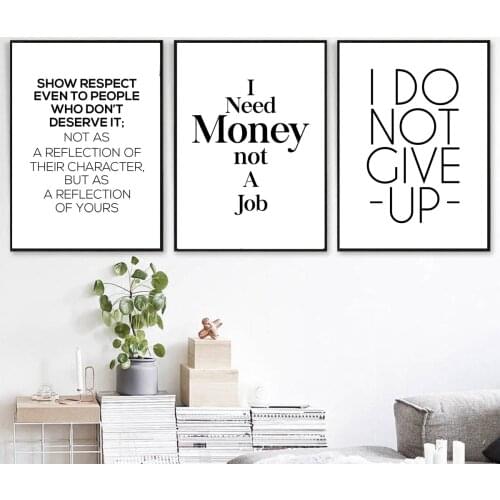 Modern Inspiring English Quotes Poster Canvas Print Painting Wall Art Living Room Home Decoration