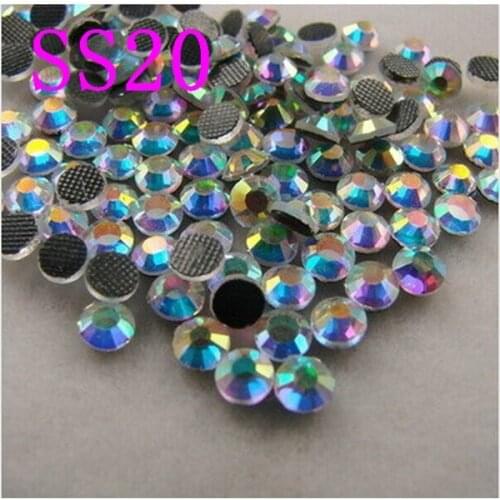 BUY 5 GET 6 BAGS Crystal AB SS20 DMC HotFix FlatBack Rhinestones crystal Iron On stones garment sewing stones