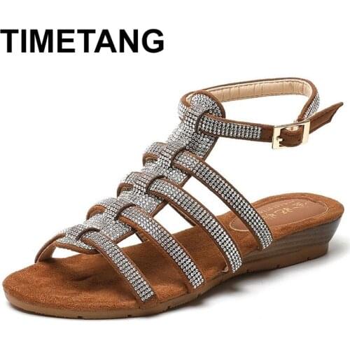 TIMETANGClogs Wedge Large Size Velvet Shoes Flat Sandals Strappy Heels Suit Female Beige Slip-on Loafers Summer Womens Platform