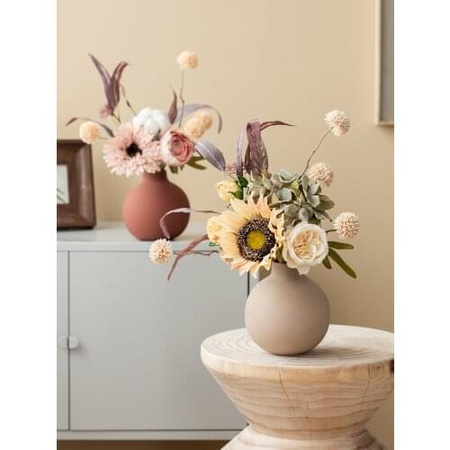 Boreal Europe style Simulation of dried flowers Ceramic decoration The sitting room decorate flower vase sunflower contracted