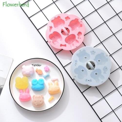 Cartoon Silicone Mold Rice Cake Steamed Pastry Mold with Lid Baby Food Supplement Dessert Cake Mold Chocolate Mold