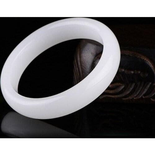 Natural A White Jade Bangle Bracelet Charm Jadeite Jewellery Fashion Amulet Gifts for Women Men