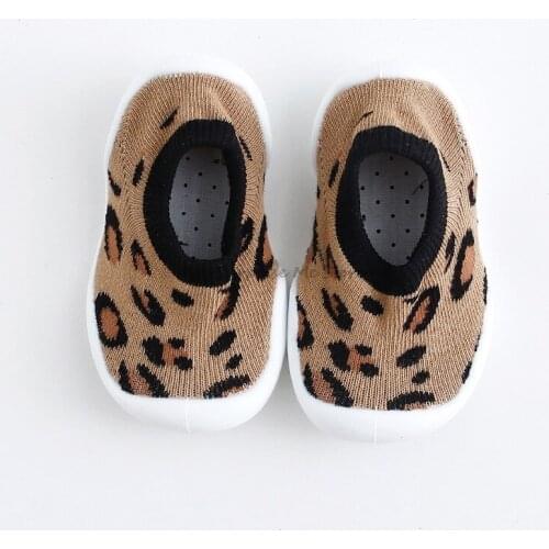 Newborn Anti-slip Floor Socks Unisex Baby Shoes Kids Indoor Non-Skid Floor Rubber Shoes Children Breathable Cotton Knitted Shoes