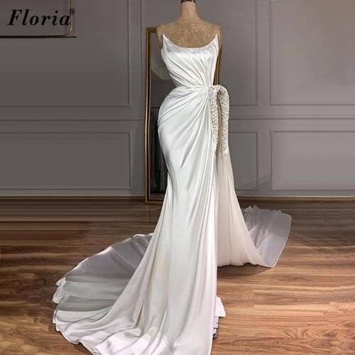 New White Mermaid Prom Dresses Long Strapless Sexy Cocktail Dresses Evening Wear Turkish Couture Wedding Party Dresses For Women