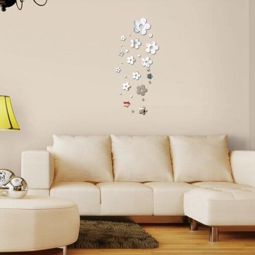 New arrival hot flowers Acrylic mirror wall sticker stickers Modern decor Living Room gift home direct selling