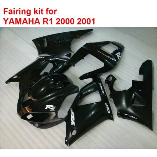 High quality ABS fairings for Yamaha YZFR1 2000 2001 black motorcycle fairings set YZF R1 00 01 BA86