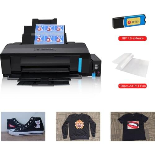 For Epson L1800 DTF Printers A3 Size T-Shirt Printing Machine Textile Heat Transfer PET Film for T-shirt Shoes Jeans Caps Bag