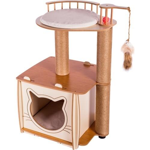 Pro Pavilion Cat House Tırmalamalı quality material and workmanship produced for many years use the professional cat house