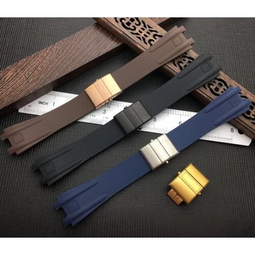 26*20mm Silicone Rubber Watchband butterfly Buckle Special for Ulysse Nardin strap for Executive 243 for men Watch band logo on