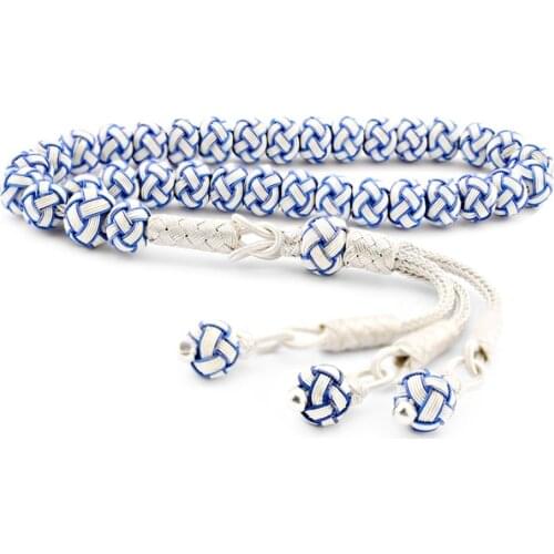 Silver Kazaz Model Prayer Rosary Men Rosary With Silver Tassel Arabic Tasbih Knitted Tassel 925 Sterling Silver Made in Turkey