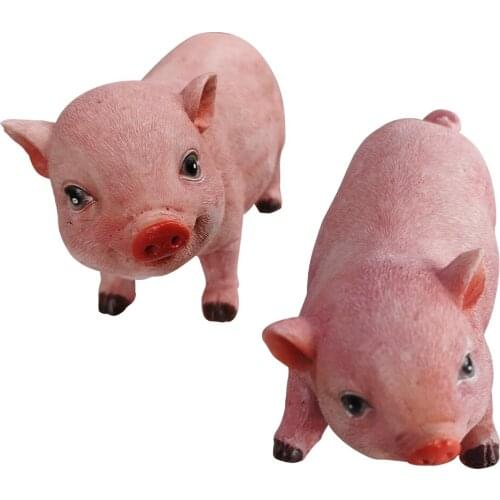Pig Statue Animal Shape Cute Mini Display Gift Outdoor Waterproof Garden Gnome Home Decor Yard Lawn Resin Craft Sculpture