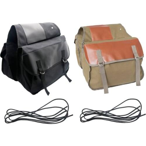 Black/ Brown Motorcycle Saddle Bag Travel Bag Canvas Bag For BMW For Harley Motorcycle Motorbike Parts