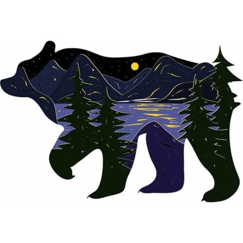 SZWL Creative Car Sticker Wild Bear Forest Nature Decal Motorcycle Auto Accessories Waterproof Sunscreen Vinyl,13cm*8cm