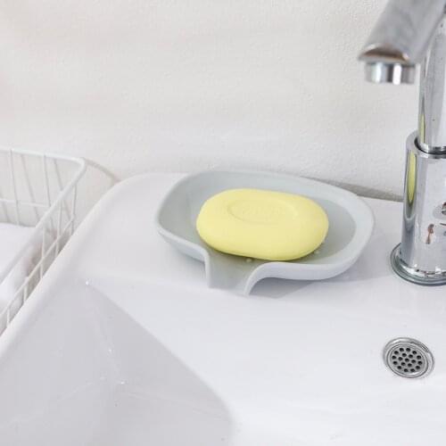Diversion Type Soap Box Drain Silicone Soap Dish Creative Fashion Two-color Optional Household Bathroom Gadgets