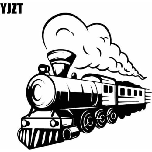 YJZT 15.6CM*15.9CM Delicate Train Railway Elegant Vinly Decal Artist Decor Car Sticker Lovely Black/Silver C27-0946