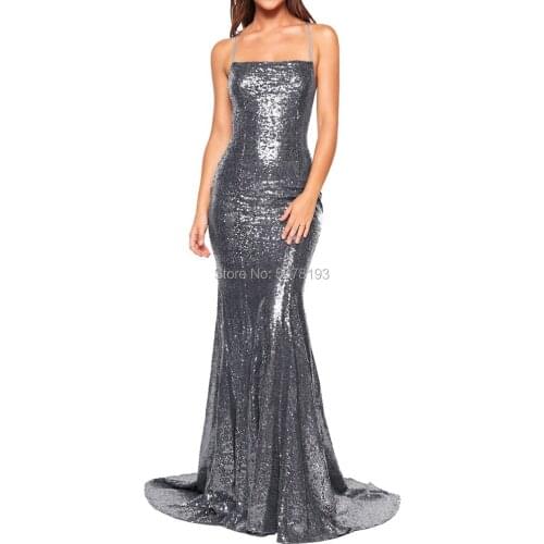 1118 silver spaghetti straps natural mermaid/trumpet floor-length sequin long evening dresses/formal gowns free shipping