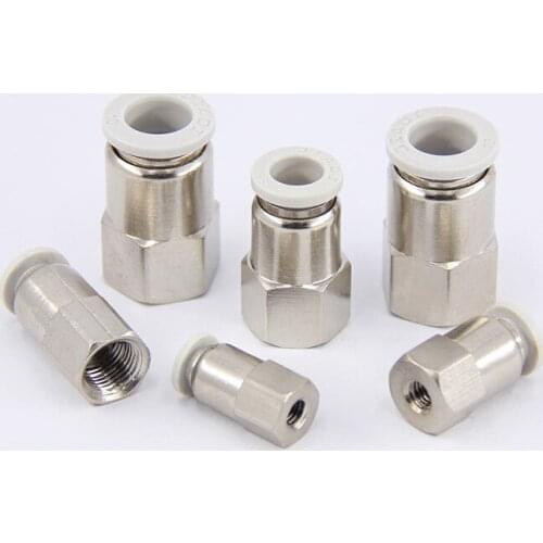 1pcs APCF White Air Pipe Fitting 4 6 8 10 12mm Hose Tube 1/8" 3/8" 1/2" 1/4" Female Thread Brass Pneumatic Connector