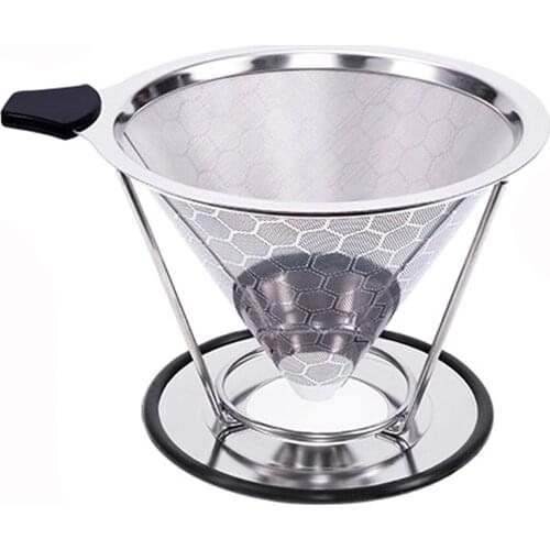 1pcs Pour Over Coffee Dripper with Cup Stand Cone Filter Reusable Coffee Filter new