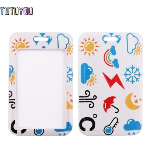 1pcs PC2964 Weather Forecast White Neck Strap Lanyard For Keys ID Card Gym Mobile Phone Straps USB Badge Holder DIY Hang Rope