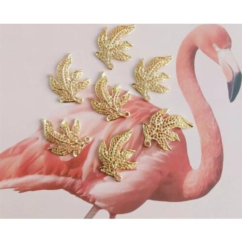 10 pcs/lot Hollow Maple Leaf Alloy Accessories DIY Shirt Plating-Buttons Metal Buttons For Clothing Sewing Supplies Handmad