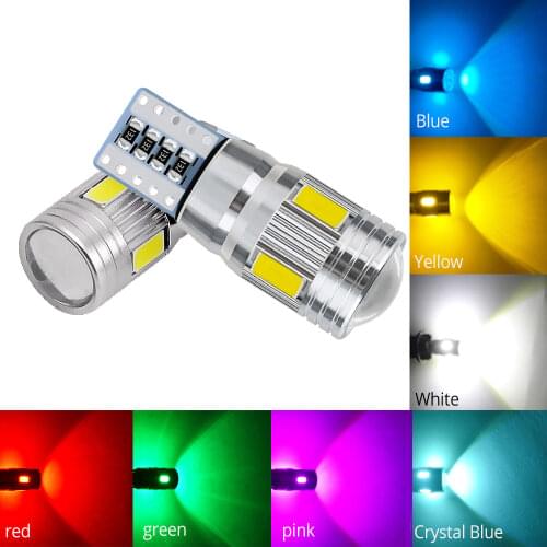 10X T10 Bright Turn Signal Brake Lights Plate Led Dome Reading Light Canbus 194 W5W LED Car Parking Lights White Car Side Bulbs