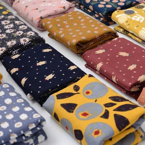 100% Cotton Carbon Brushed Fabrics For Sewing Baby Clothes Dress DIY Home Textiles Soft Peached Cotton Tissus Costura 50X140cm